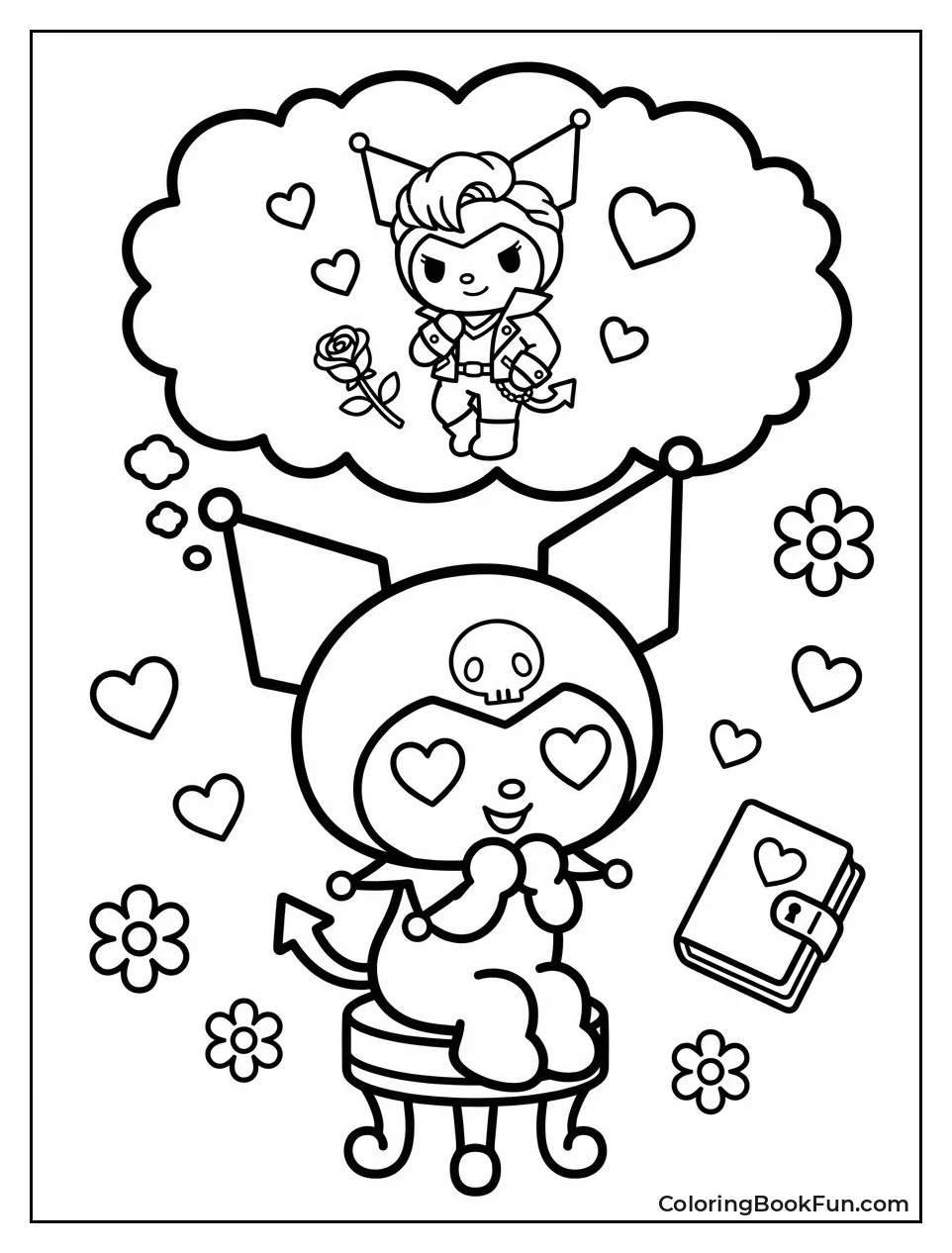 Kuromi Daydreams Heart Eyes