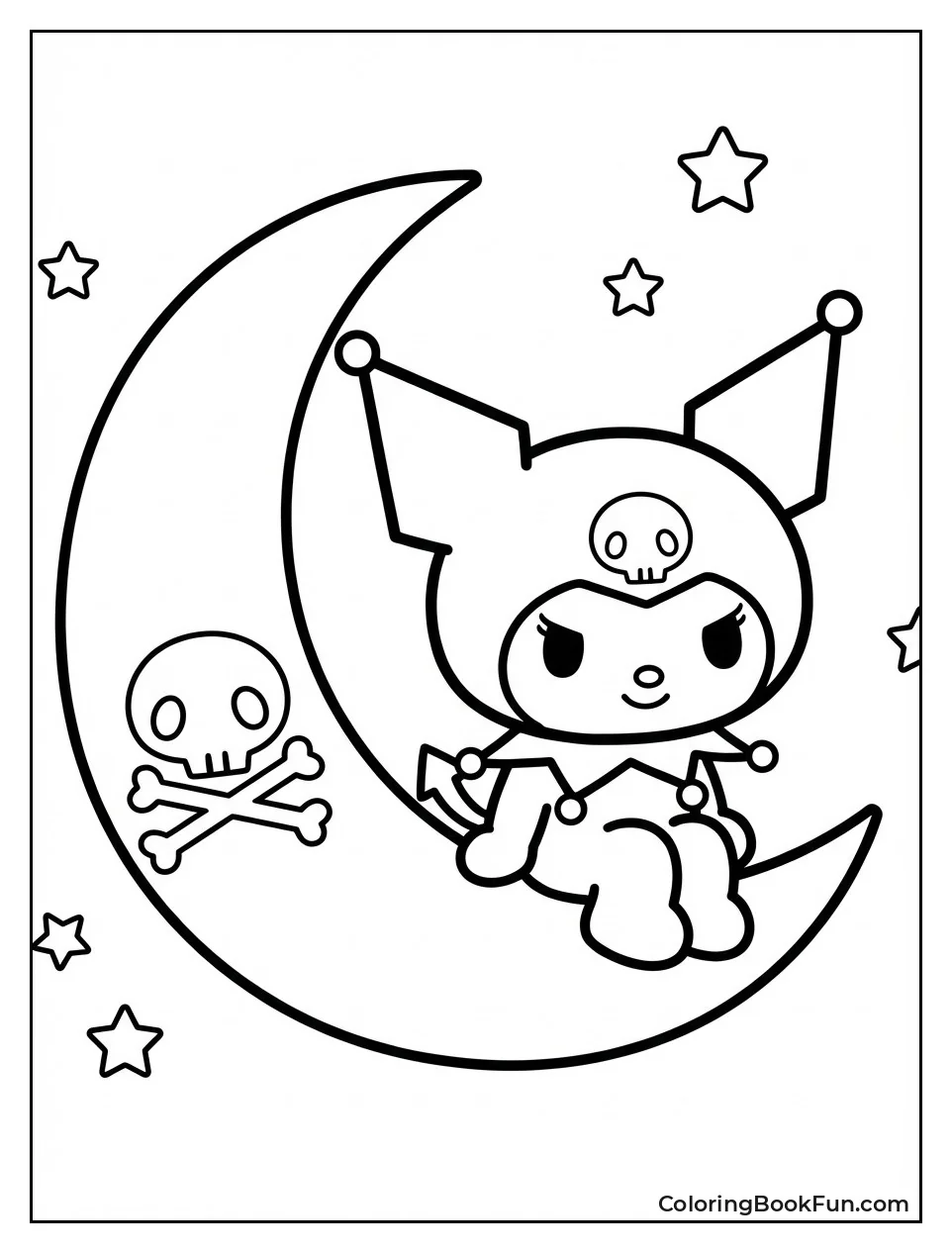Kuromi Sits on Moon