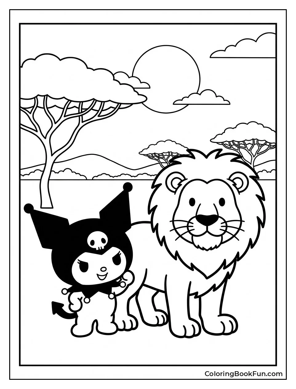 Kuromi Poses with Lion