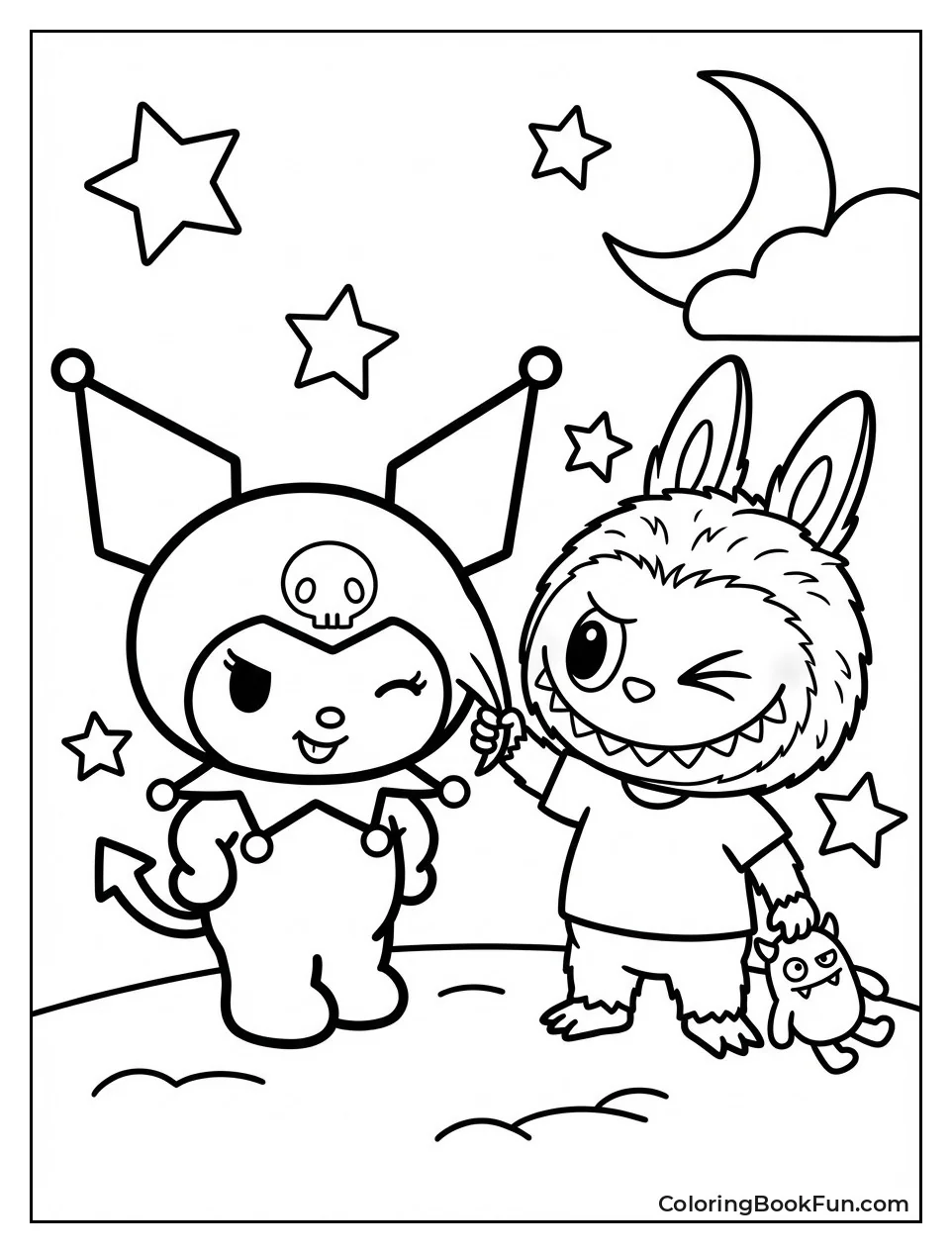 Kuromi Hugs Fun Labubu