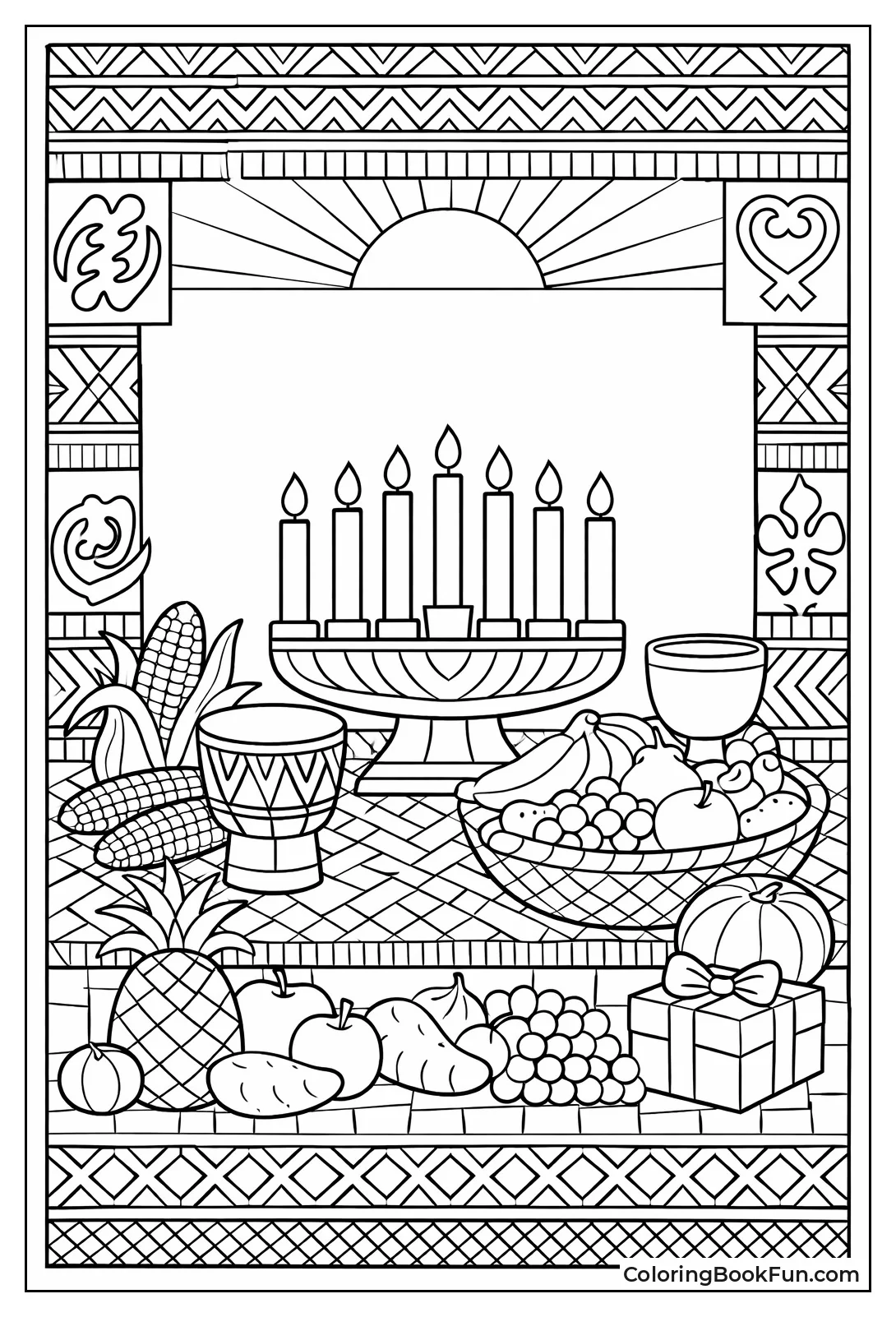 African Patterns Frame Border