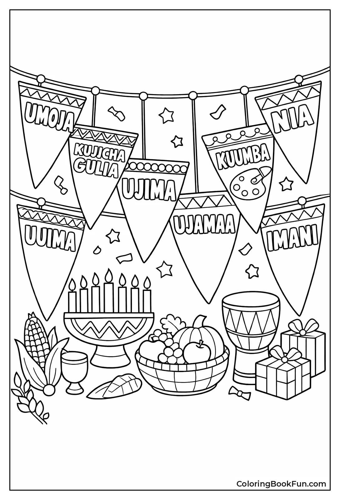 Kwanzaa Principles Banner Letters