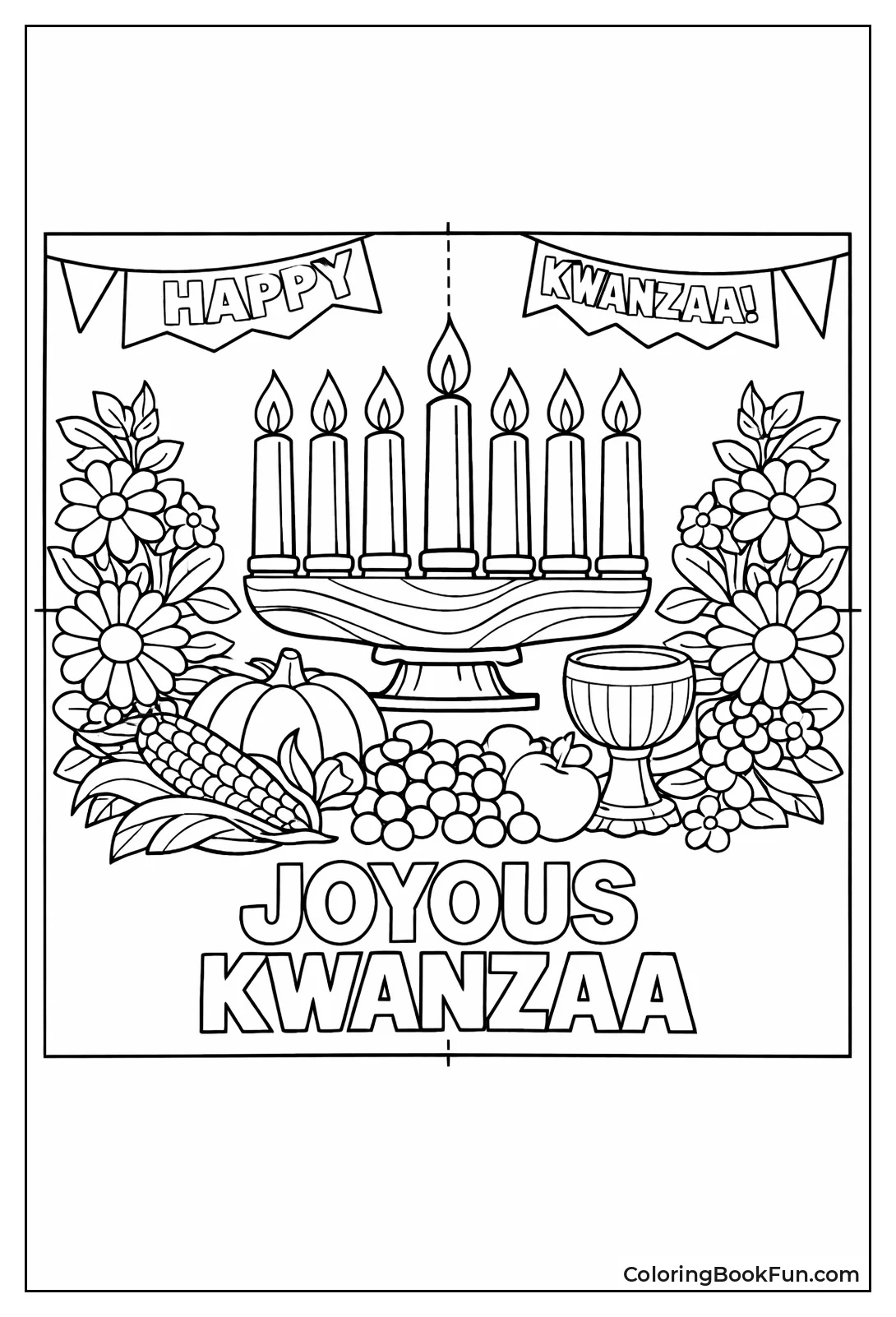 Kwanzaa Card with Flowers