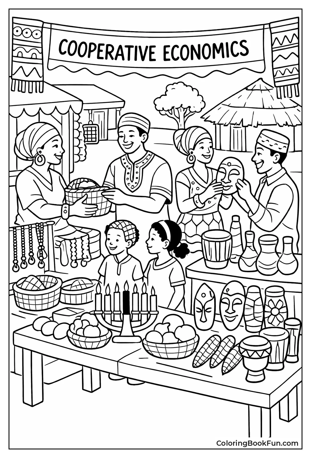 Busy Ujamaa Market Scene