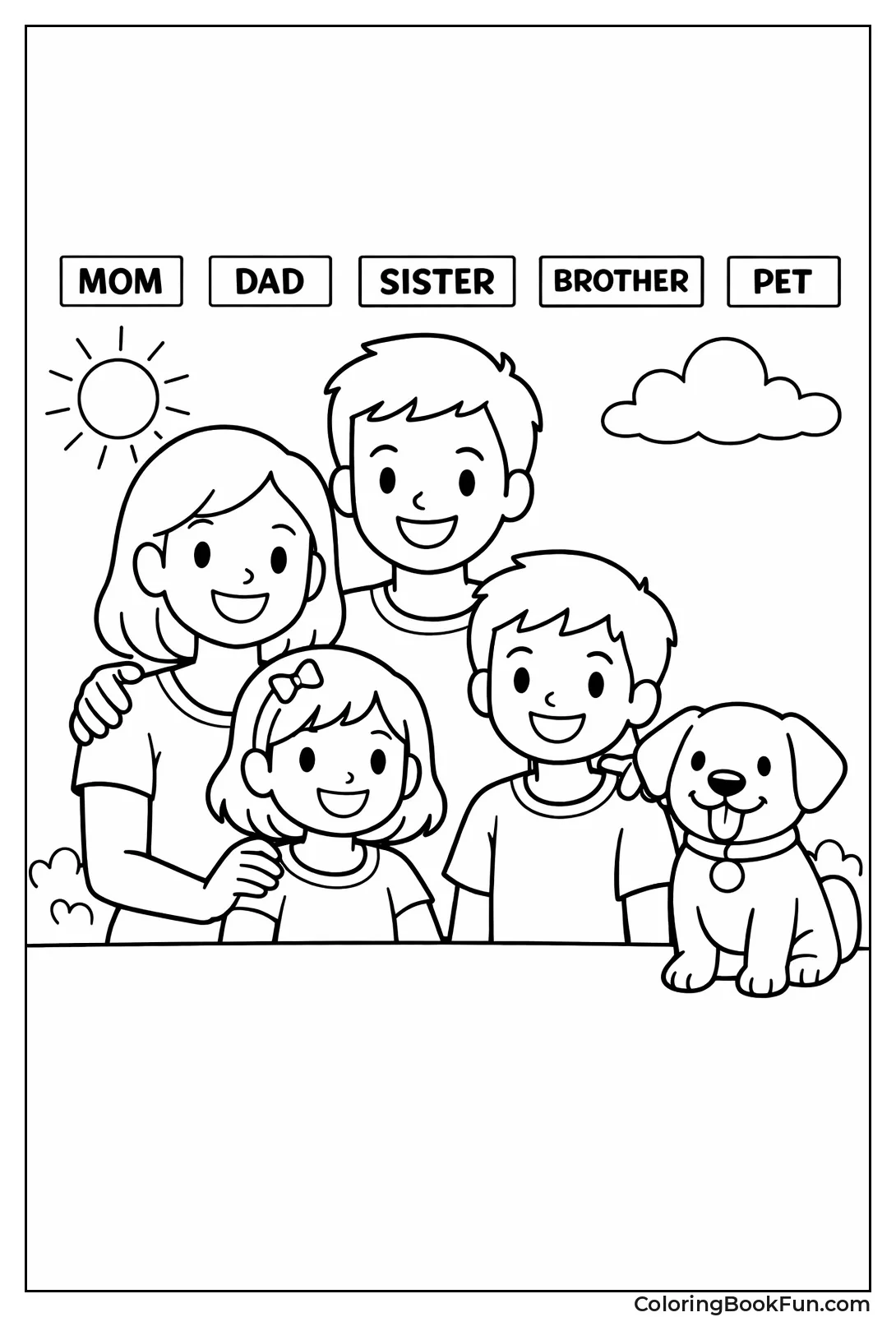 Labeled Family with Pet
