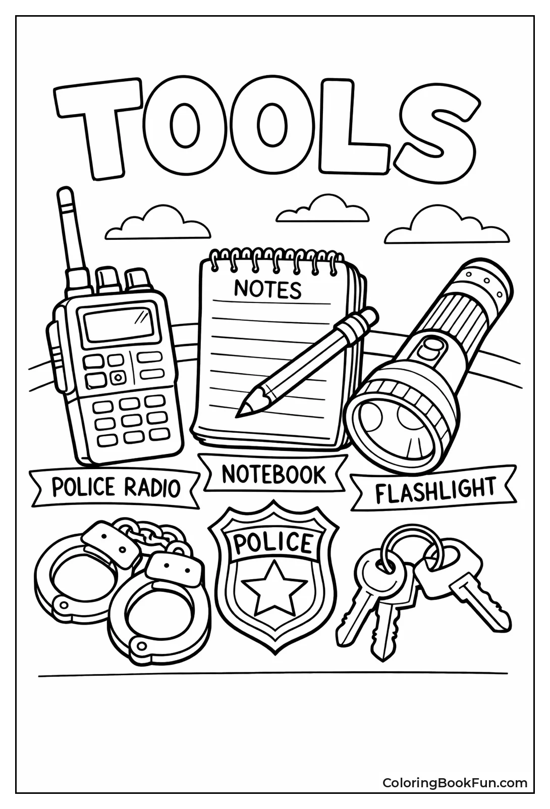 Labeled Police Gear Items