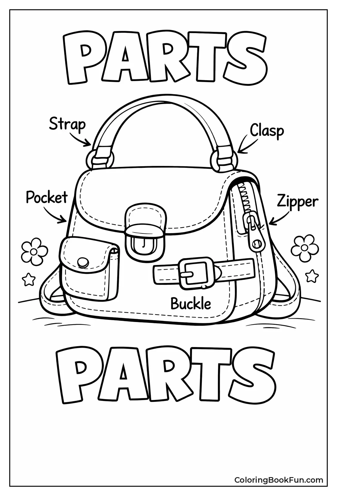 Labeled Purse Parts