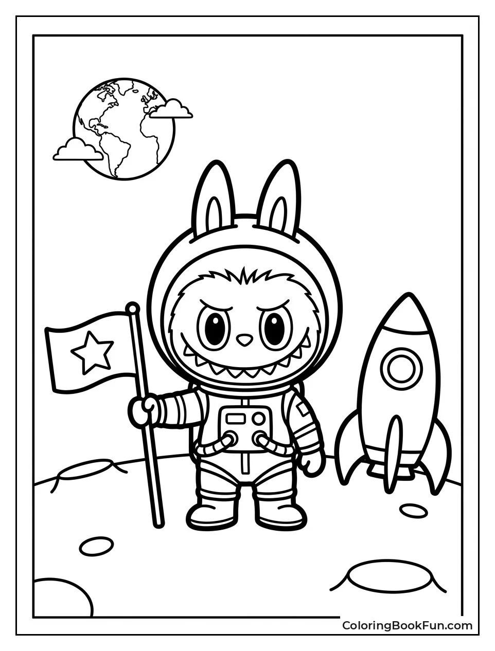 Astronaut Labubu Lands Moon