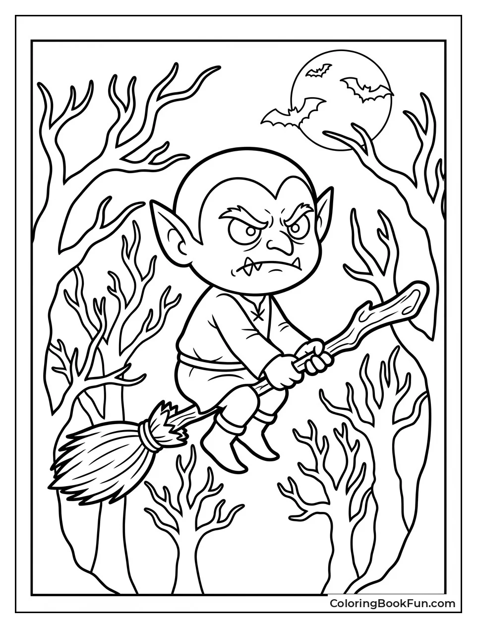 Labubu Flies Witch Broom