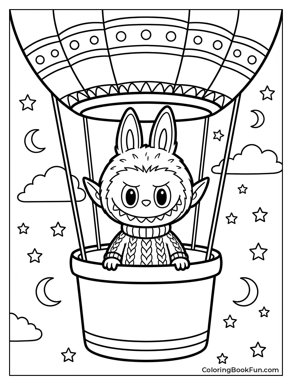 Labubu Rides Hot Balloon