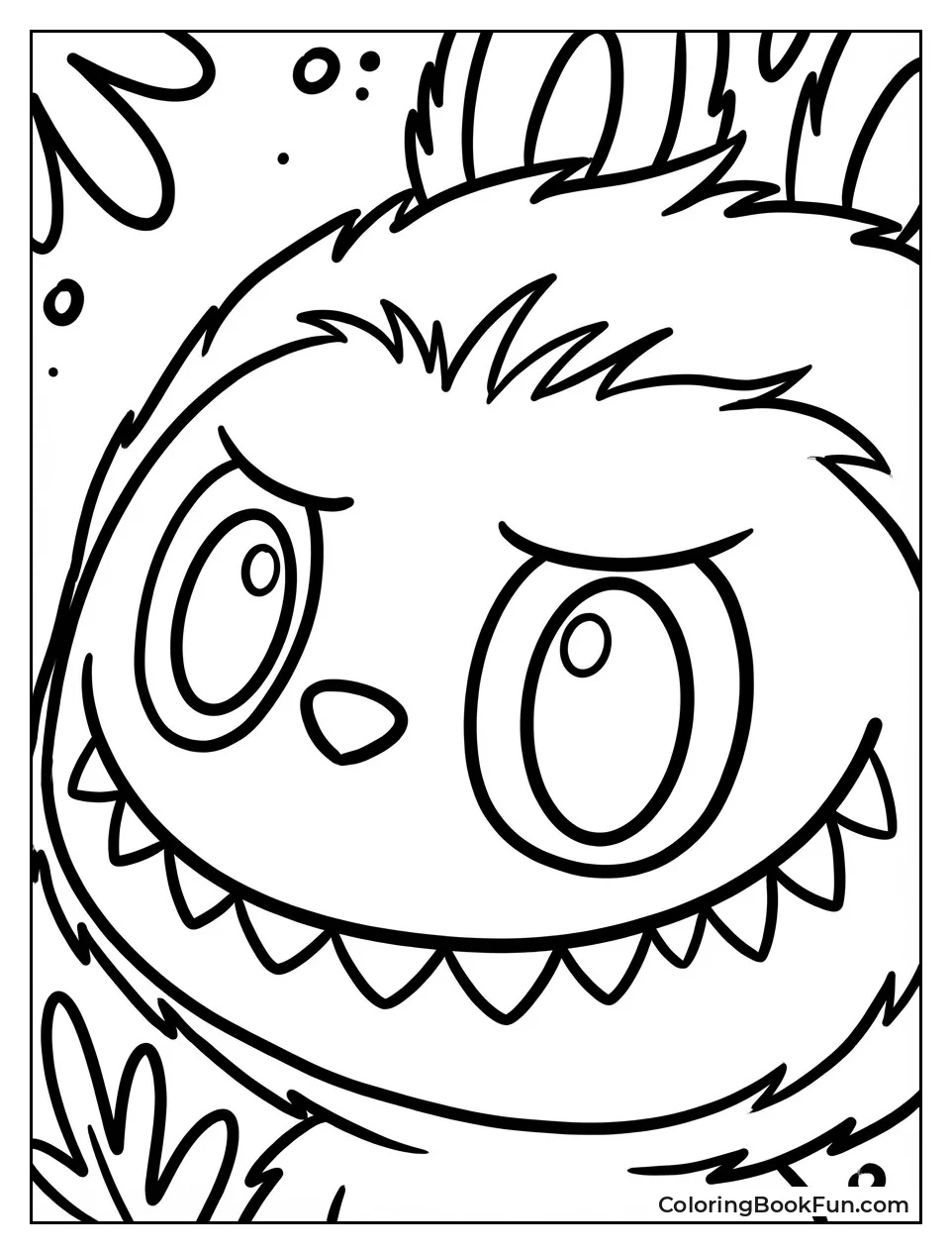 Kawaii Labubu Face Close-Up