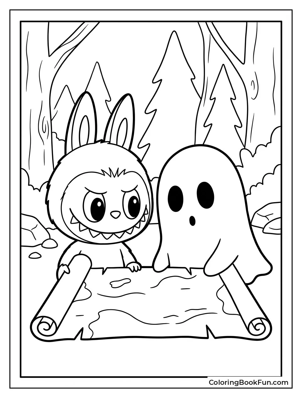 Labubu Reads Map Spooky