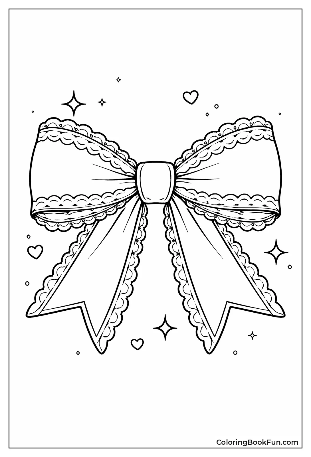 Lacy Border Ribbon Bow