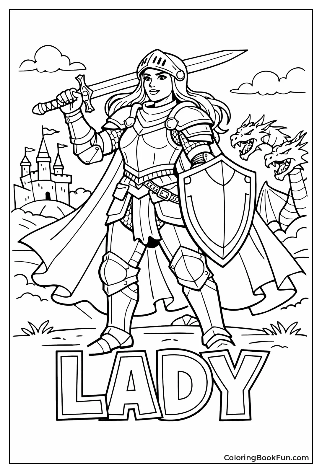 Lady Knight Swings Sword