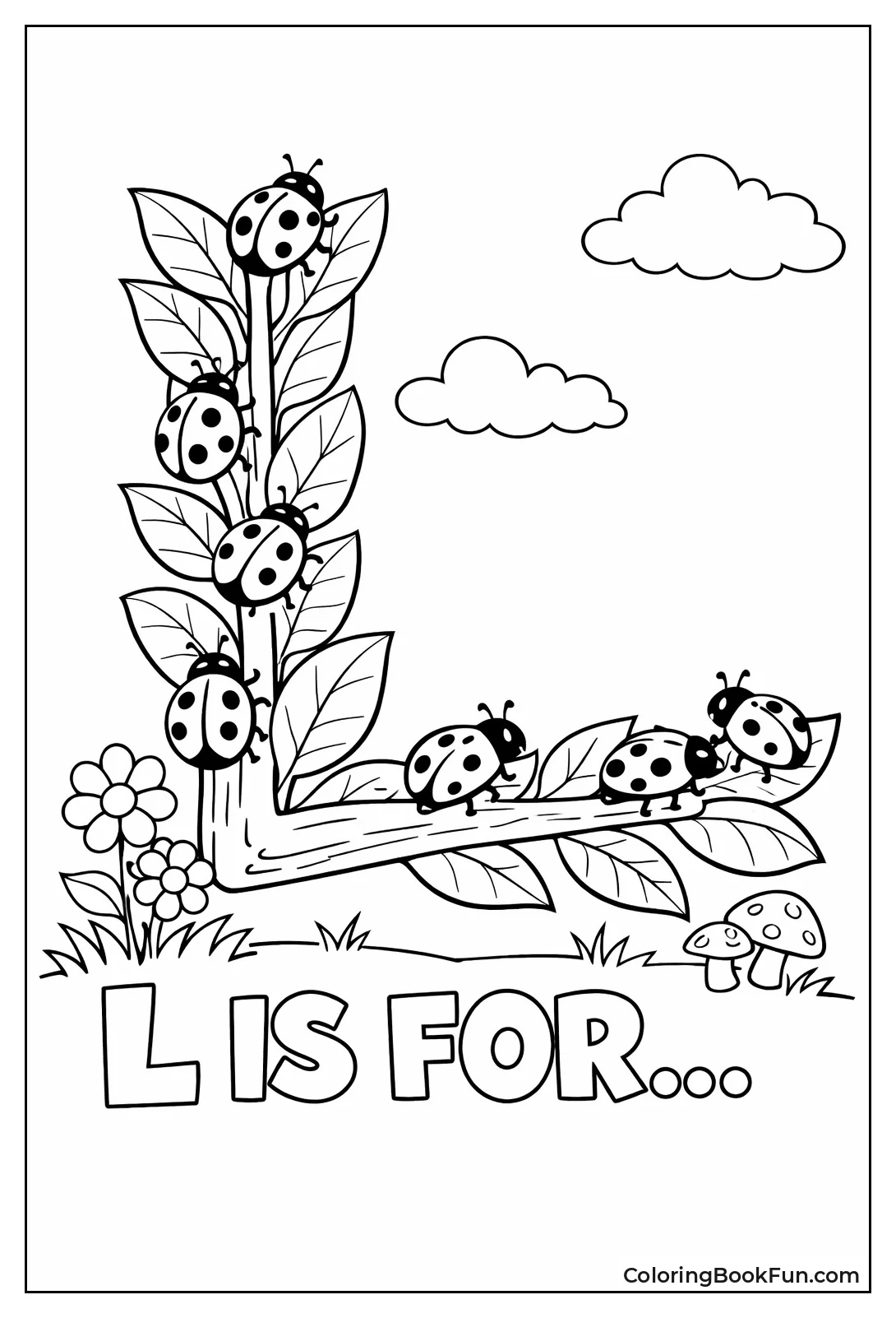 Ladybugs Climbing Letter L