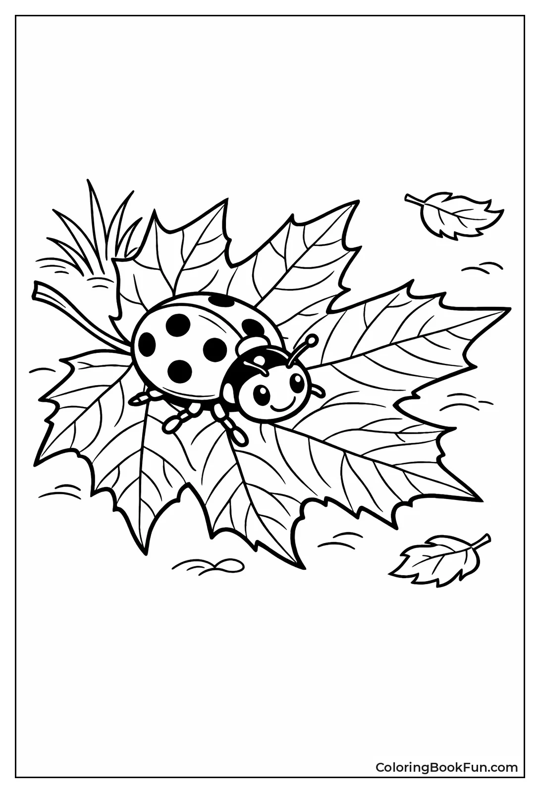 Ladybug on Autumn Leaf