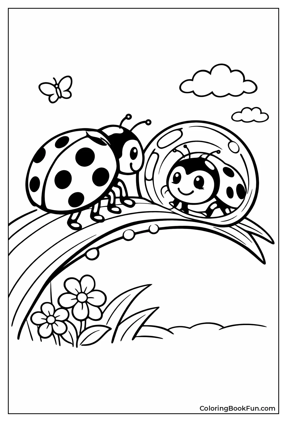 Ladybug in Dew Reflection