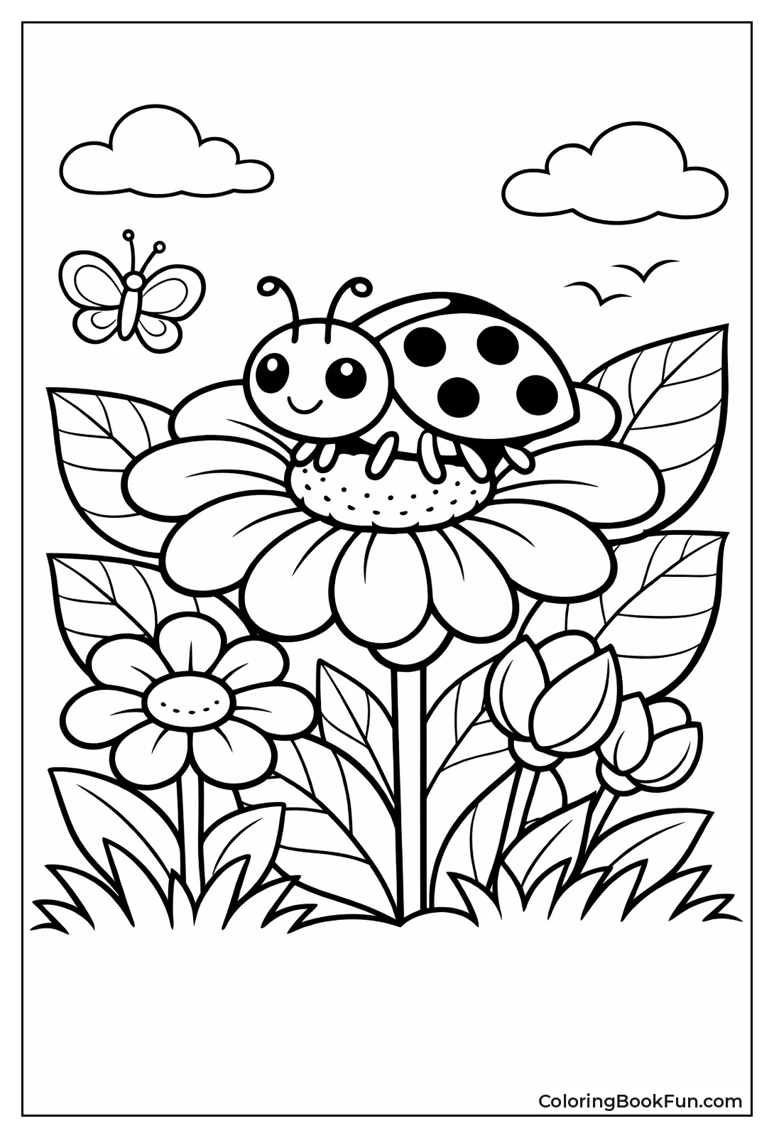 Ladybug Perched on Flower