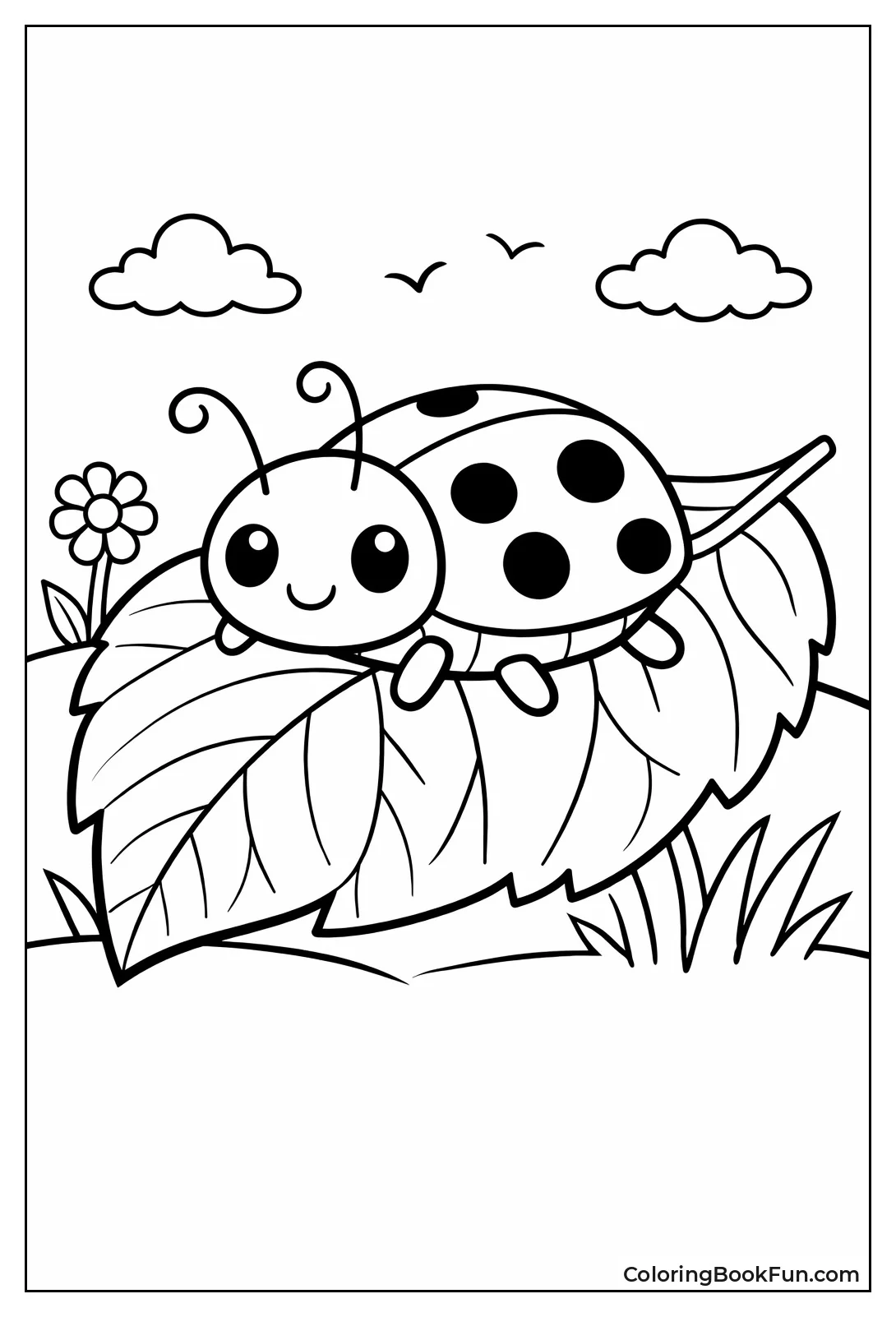 Ladybug Resting on Leaf