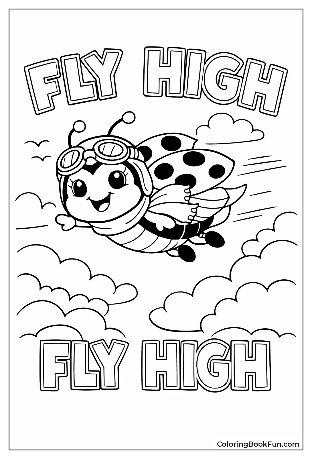 Ladybug Pilot Flying Clouds