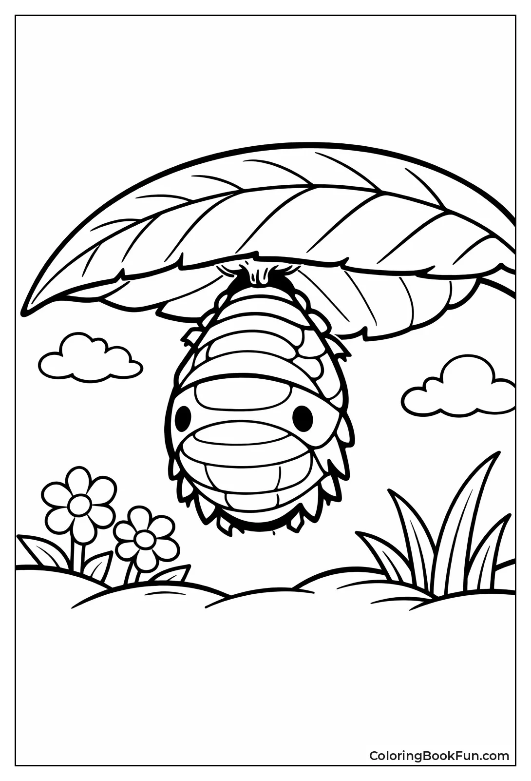 Pupa Attached to Leaf