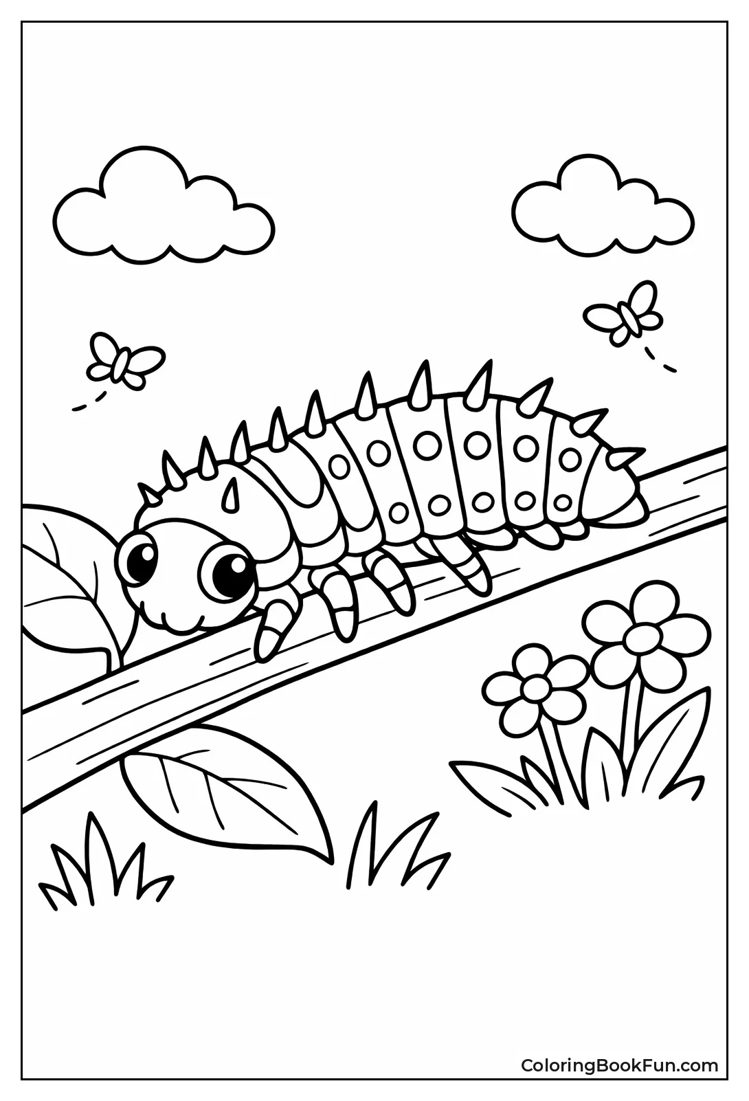 Spiky Larva Crawling Stem