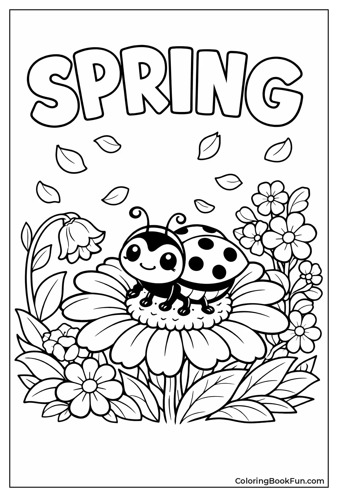 Ladybug Feasting Spring Blossoms