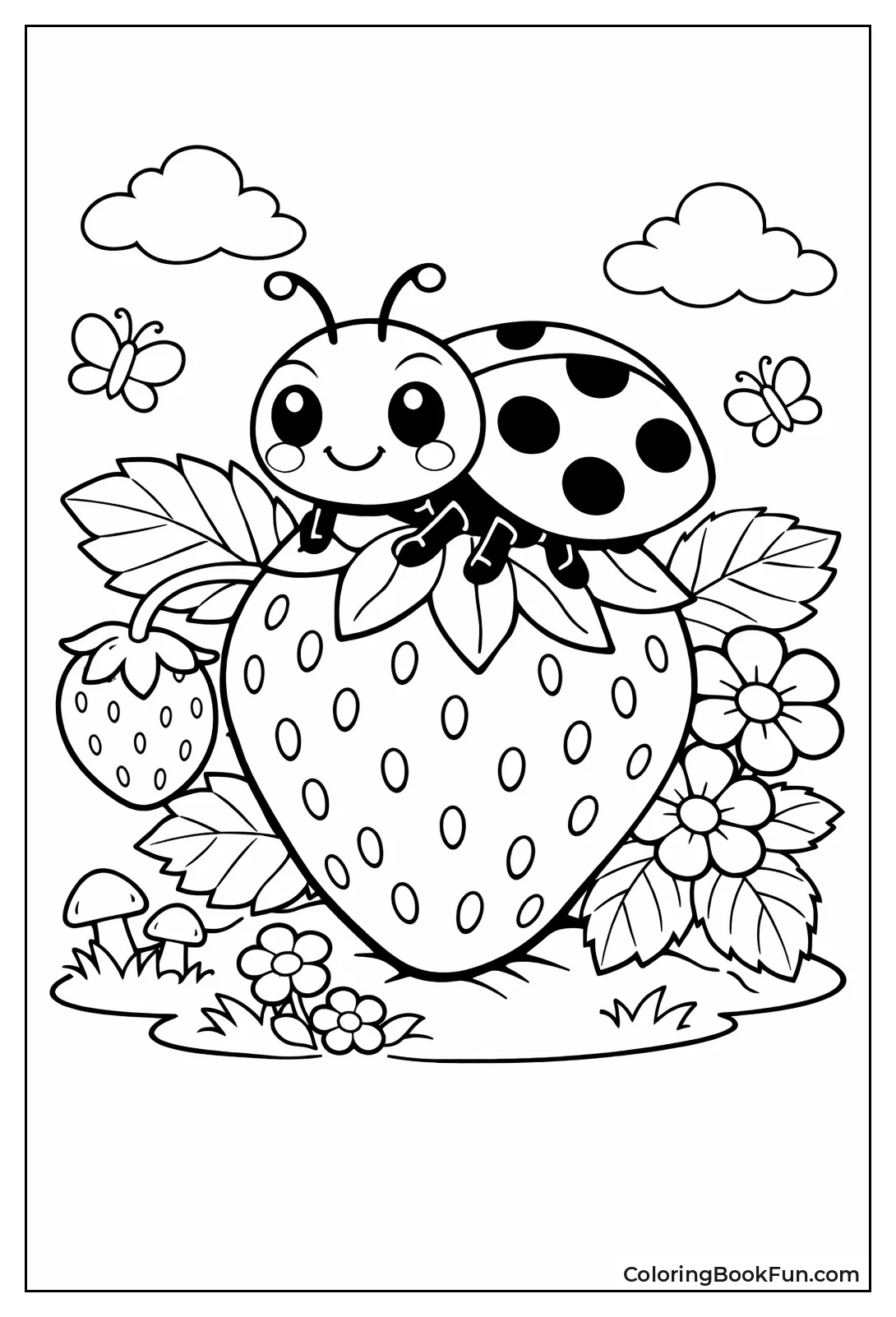 Ladybug Blending on Strawberry