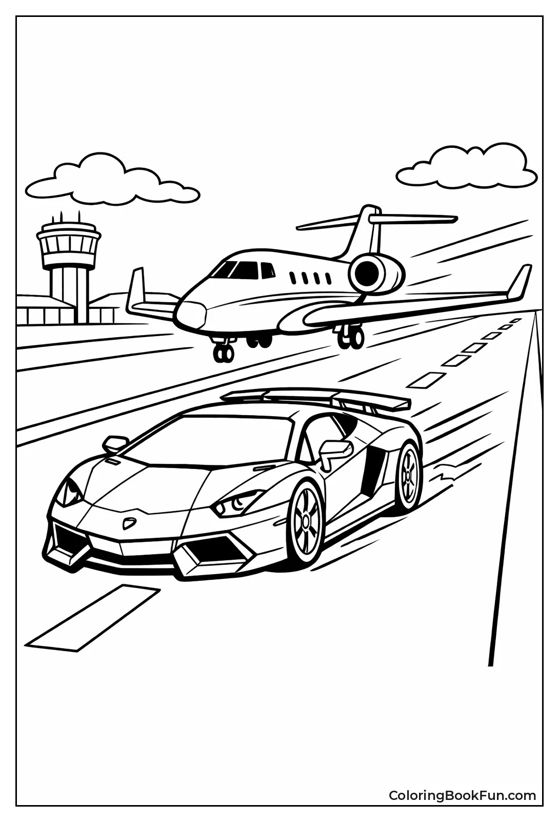 Lambo Races Jet Runway