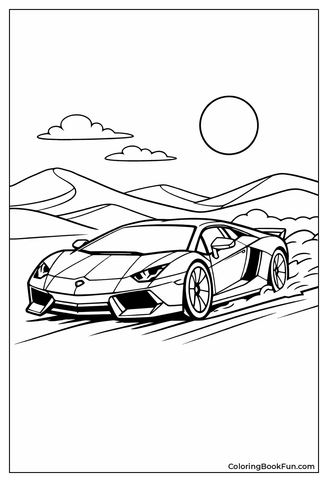 Gold Lambo in Desert