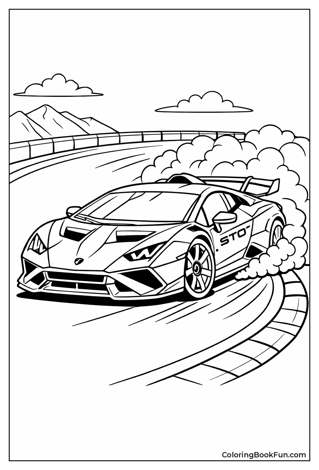 Huracan Drifts with Tire Smoke