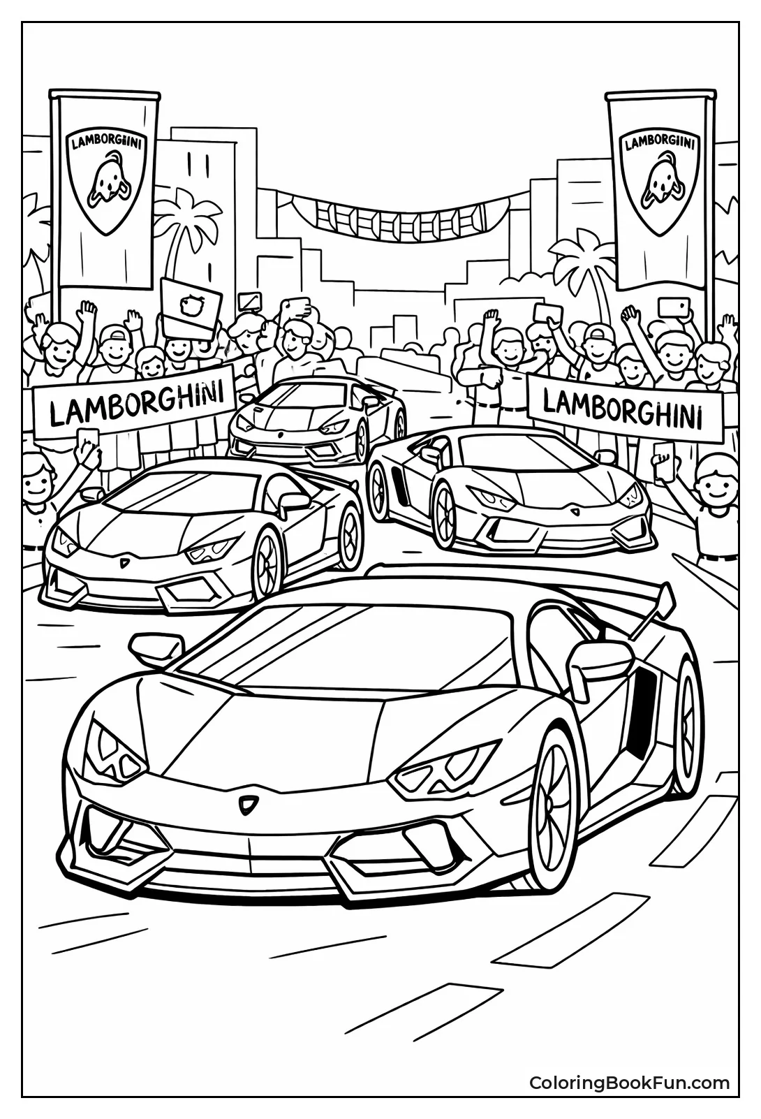 Colorful Lambo Parade Street