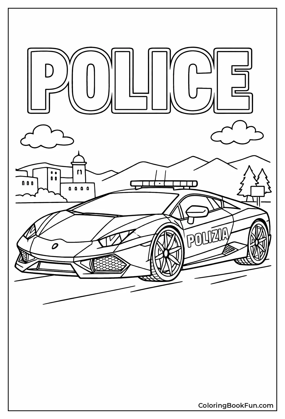 Police Lamborghini with Lights