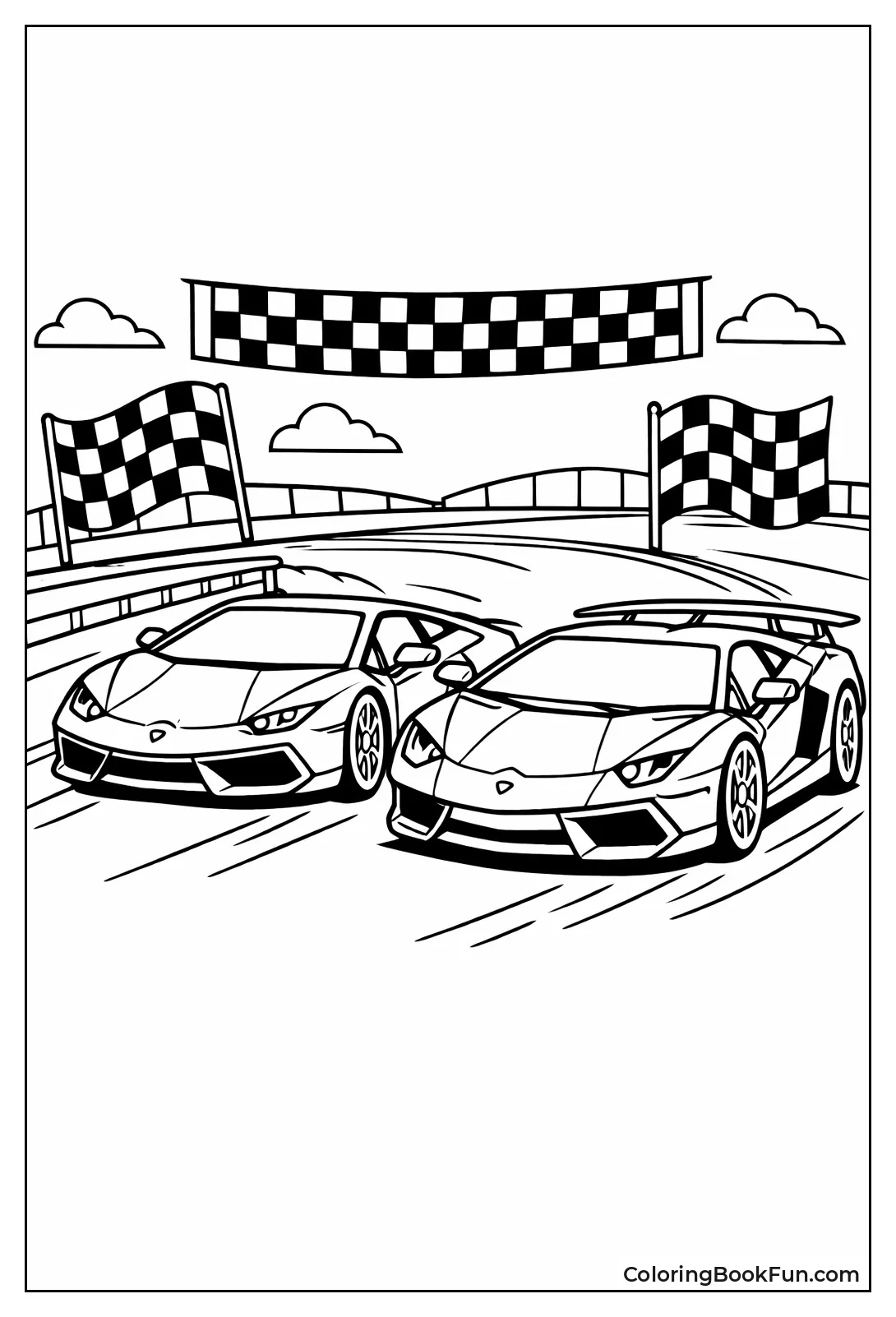 Lambos Race Side by Side