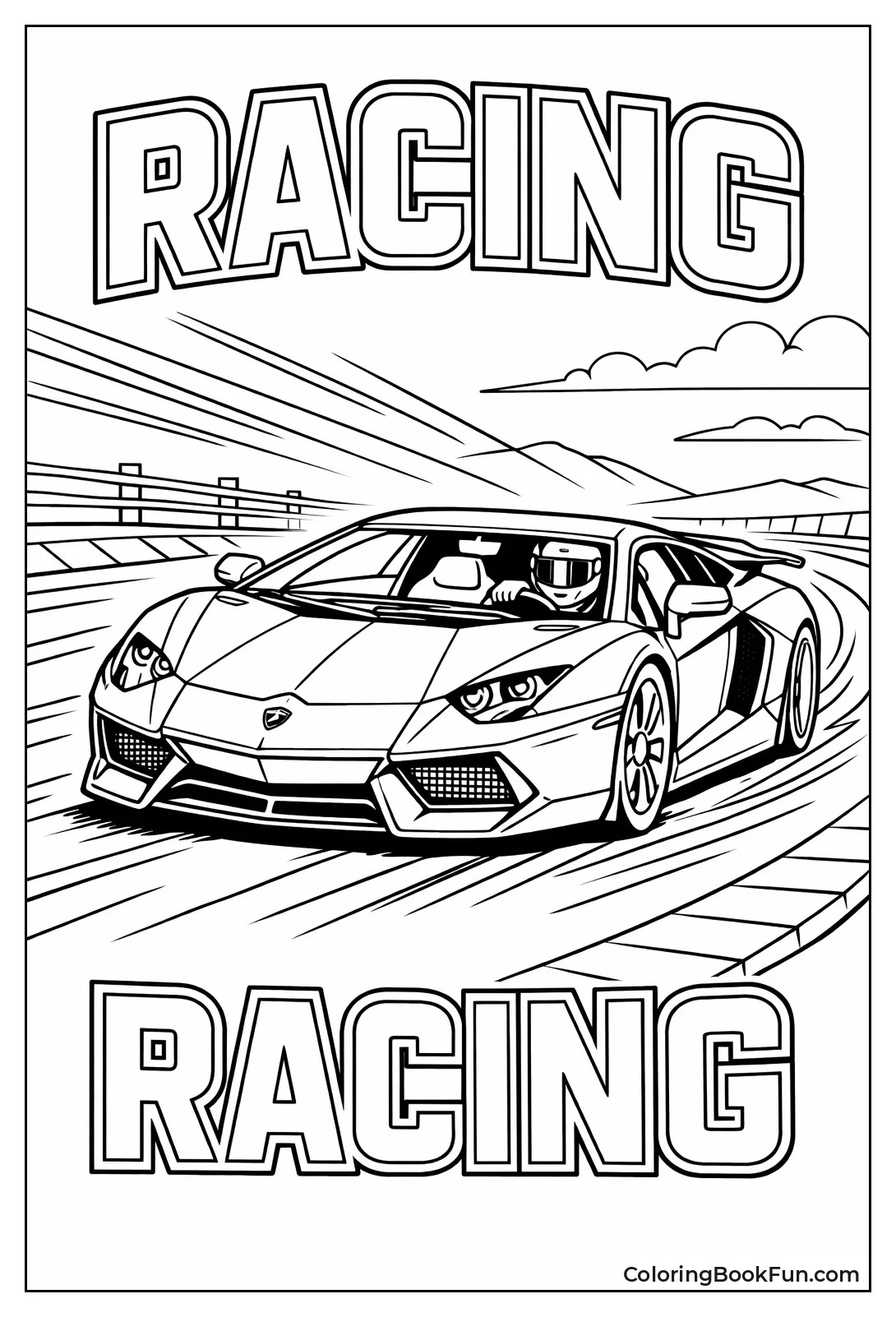 Racing Aventador with Driver