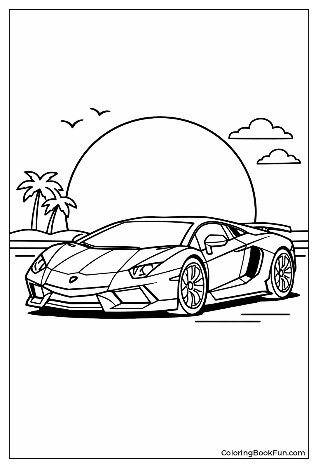 Lamborghini Silhouette at Sunset