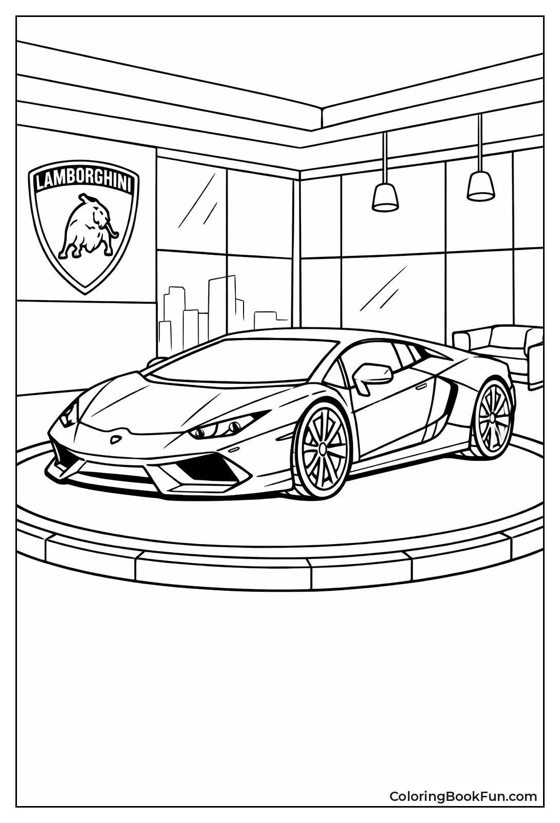 Lamborghini in Glass Showroom