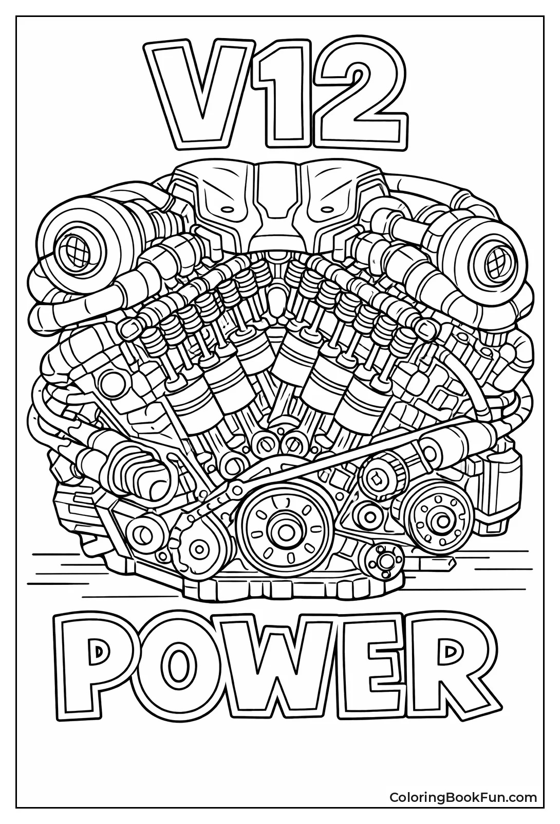 Powerful V12 Engine Cross Section