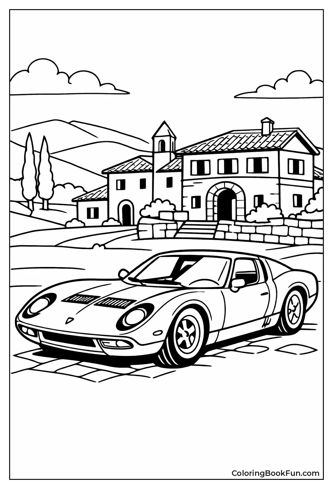 Miura Parked at Villa