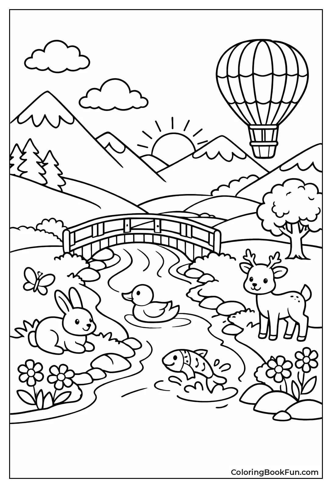 Balloon Floats over Cartoon Valley