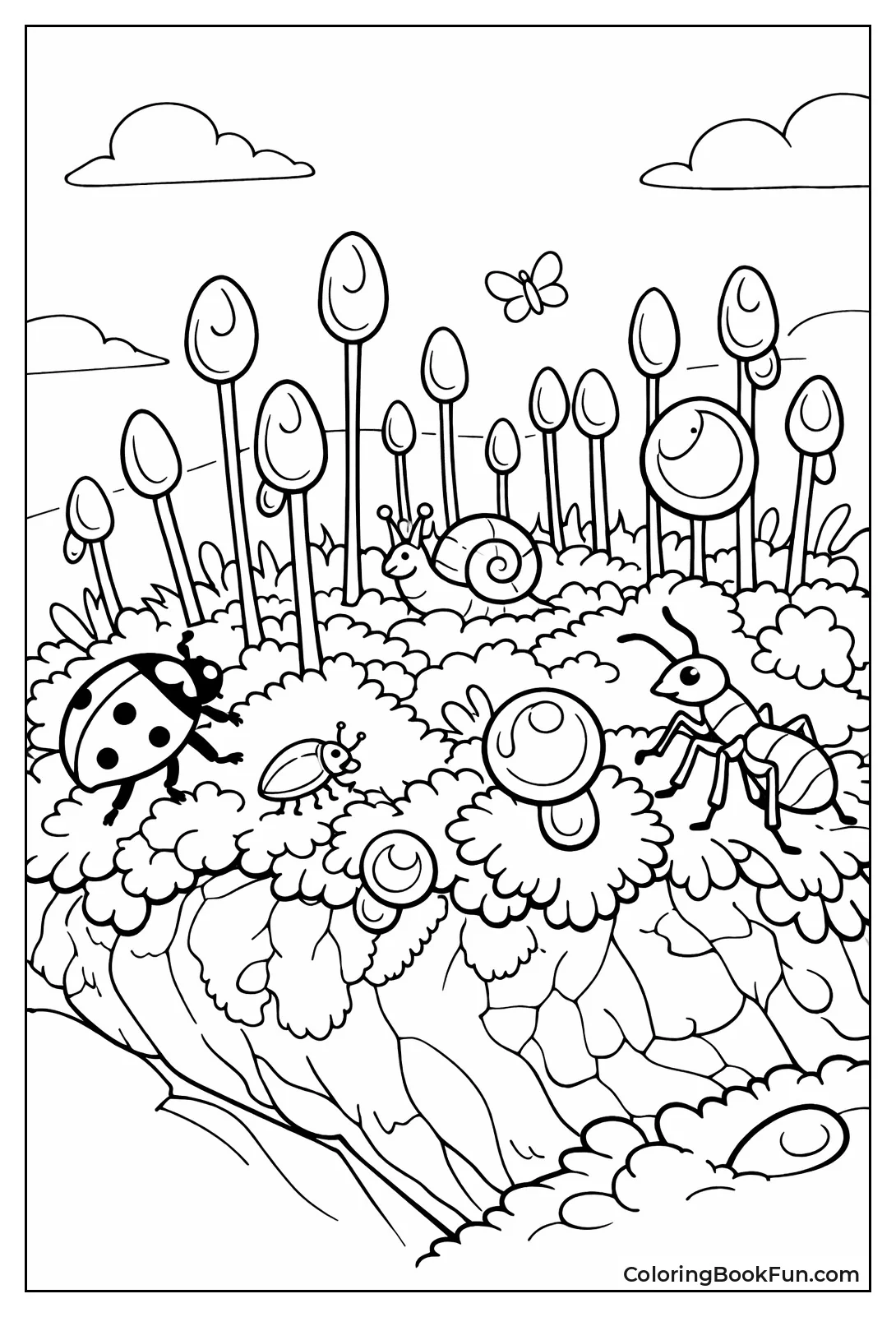 Mossy Rock with Tiny Bugs