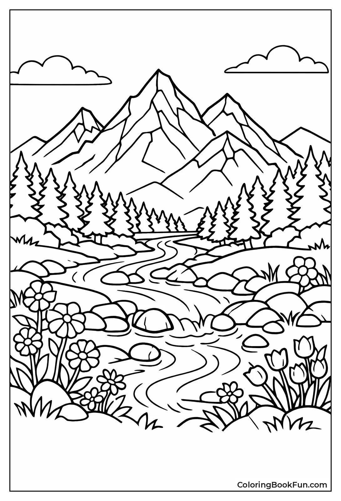 Peaks with Rushing River