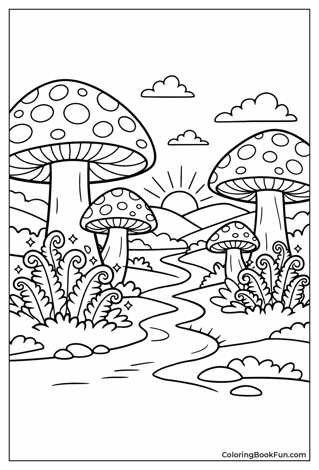 Mushrooms Tower like Forest Trees