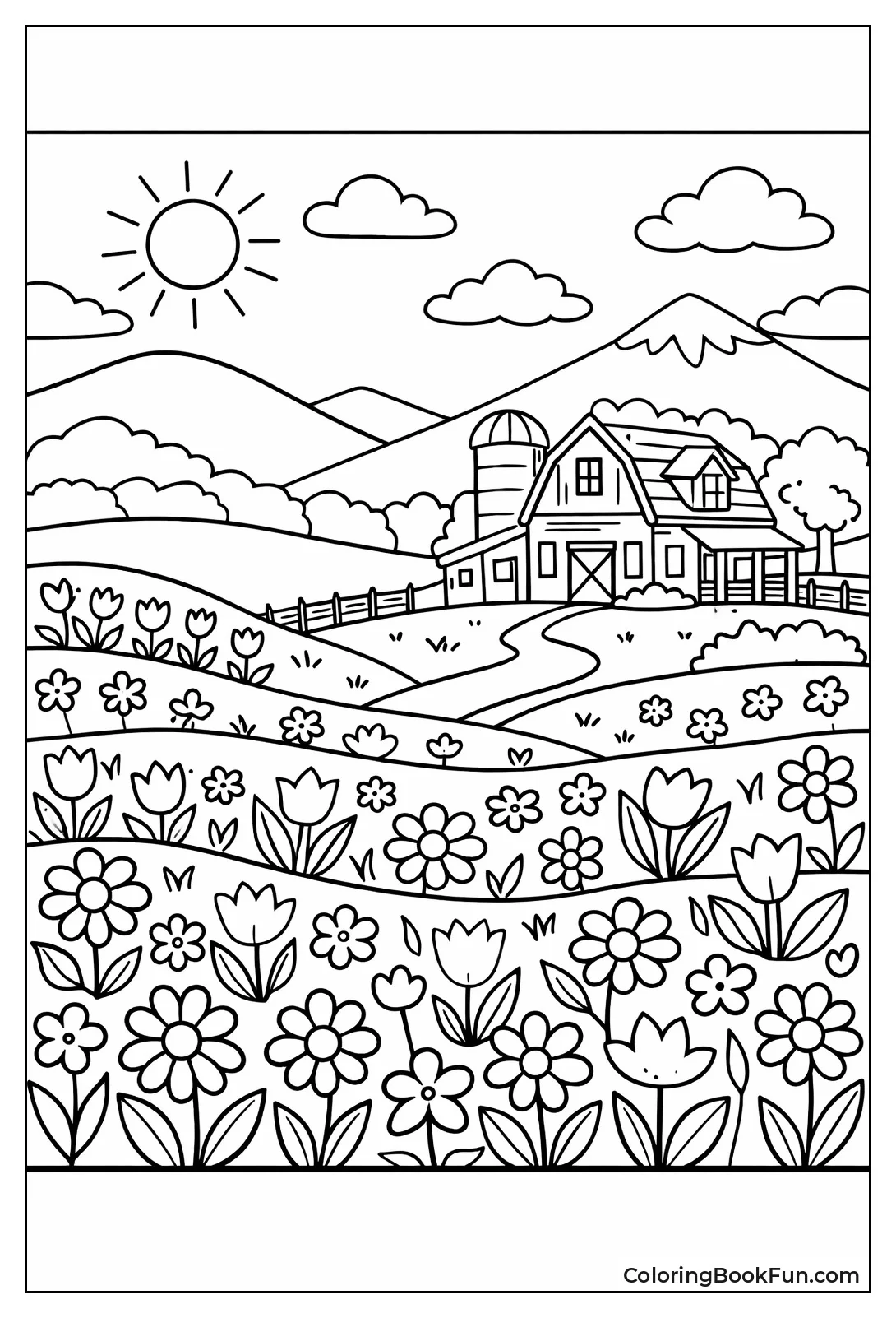 Wildflowers Pattern Meadow Hills