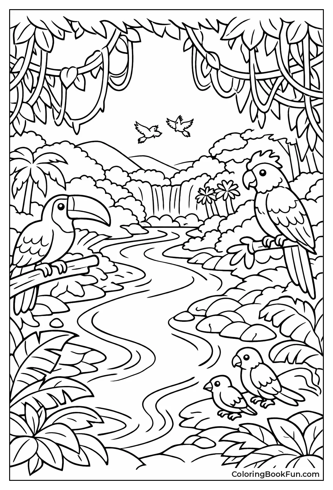 River Twists through Dense Jungle