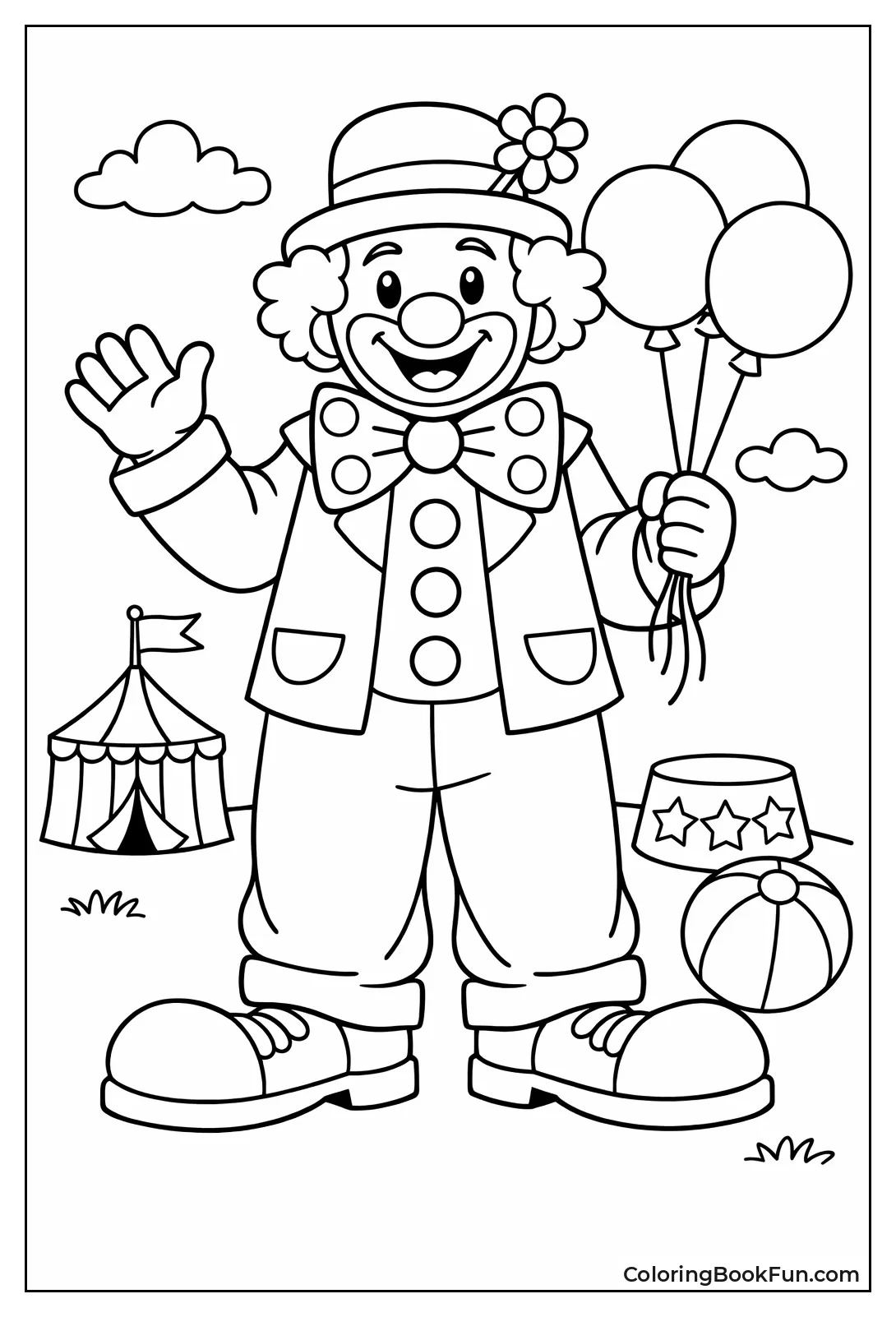 Tall Clown with Oversized Shoes
