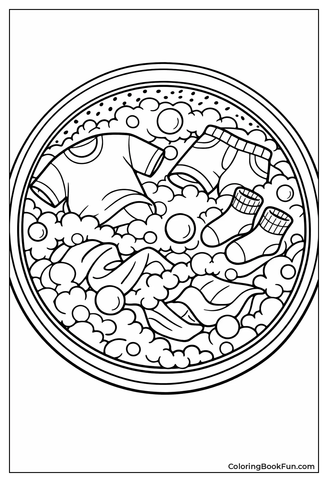 Bubbles Swirl Around Clothes