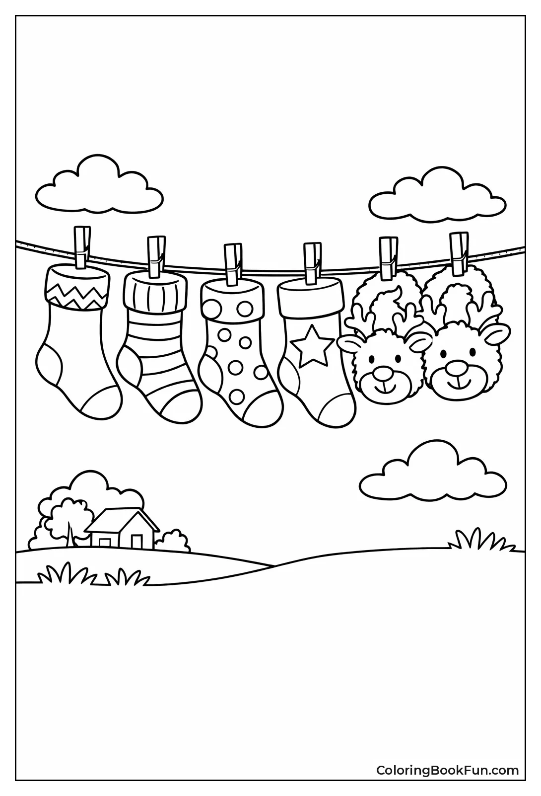 Stockings Hang with Reindeer Slippers