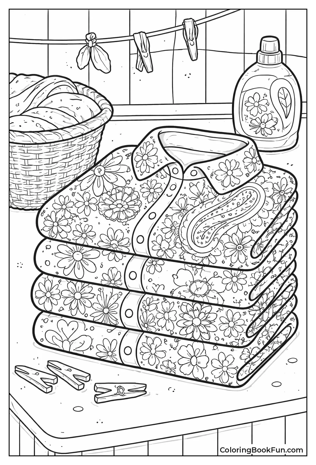 Floral Shirts in Colorful Stack