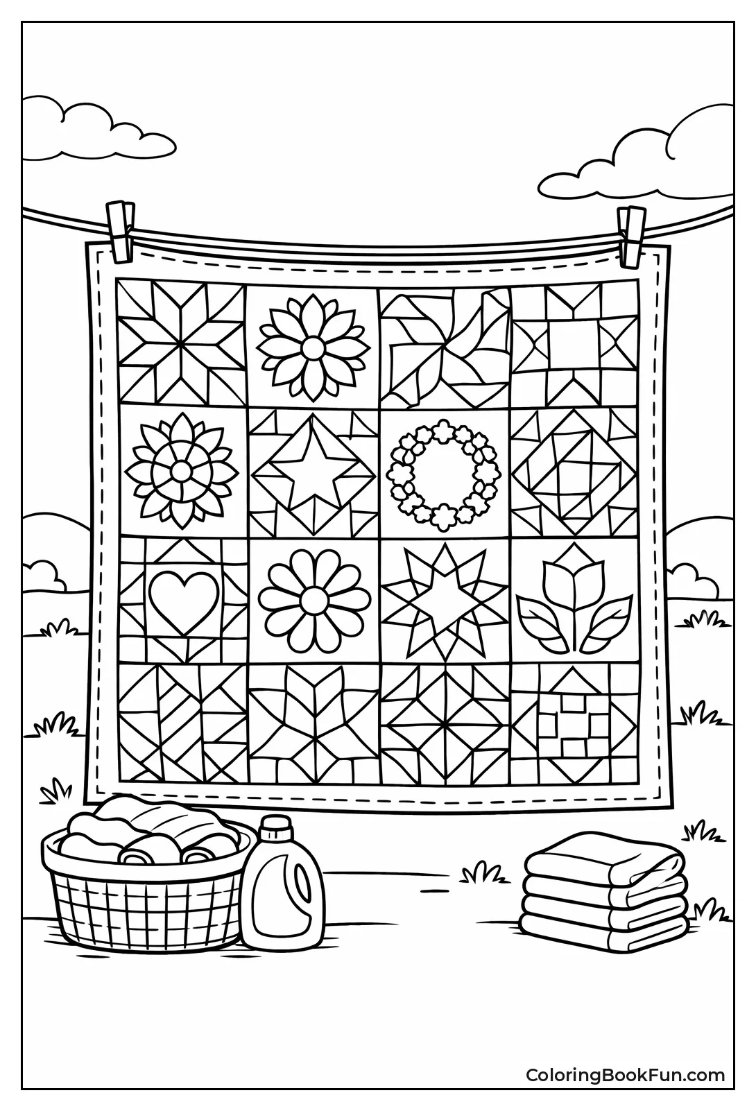 Quilt Hangs with Patterns